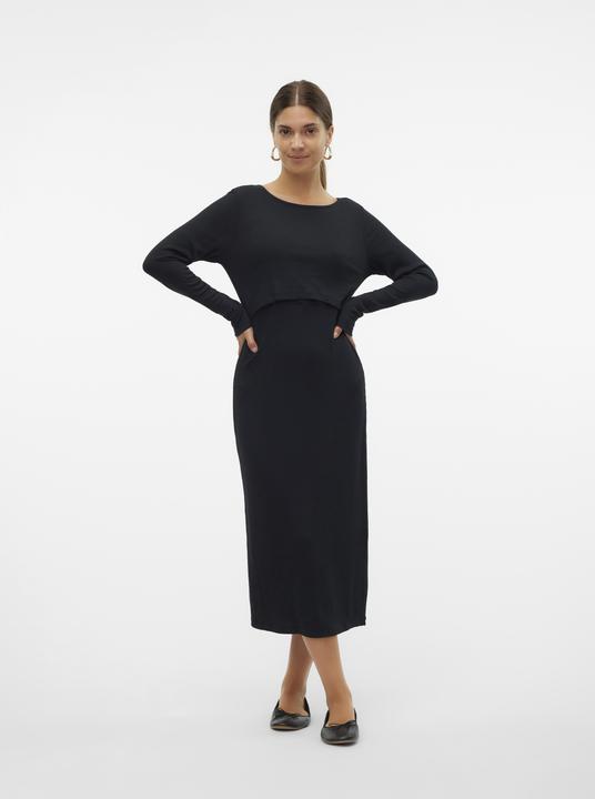 Produktbild Mamalicious Enger Schnitt Rundhals Midikleid Kleid (M)