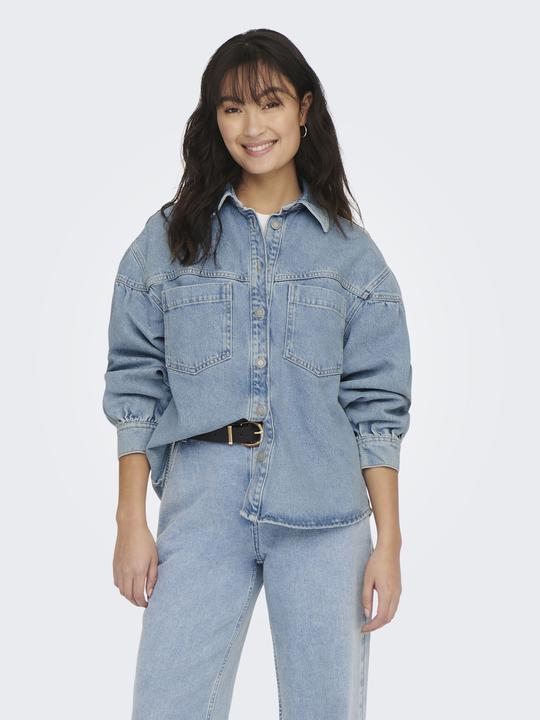 Produktbild Only Fly-Away Kragen Ärmelbündchen mit Knopf Jacke Jeansjacke (XL)