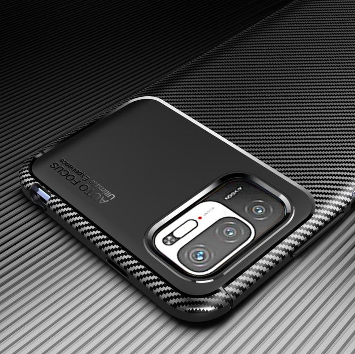 Actual product image Screenguard Xiaomi Redmi Note 10 5G Hull Carbon Design TPU Case (Xiaomi Redmi Note 10 5G)