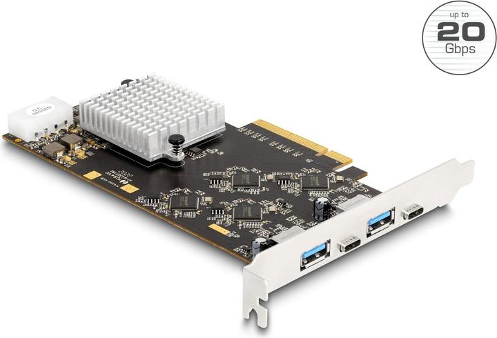 Immagine prodotto Delock Scheda PCI Express x8 con 2 prese USB 20 Gbps USB Type-C™ e 2 prese USB 5 Gbps Type-A