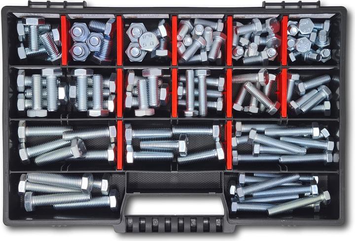 Produktbild Schraubenbox24 Sechskantschrauben Sortiment M8-M10 // 10mm-50mm 110 tlg. Schraubenbox DIN 933 (110 Schrauben pro Stück)