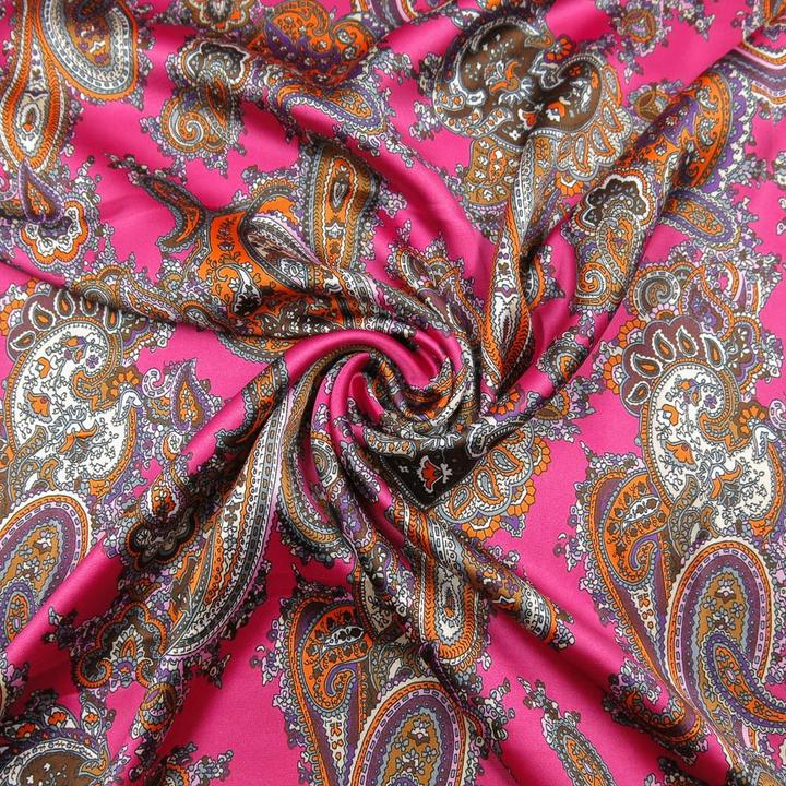 Produktbild Stoffrestposten Satin - Paisley Pink
