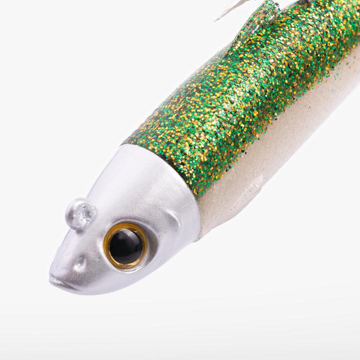 Image du produit Caperlan Combo d'appâts en caoutchouc Osarda 100 bleu/vert pailleté (10 cm)
