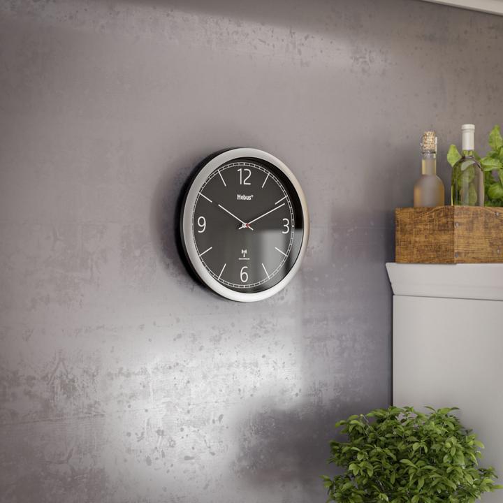 Image du produit Mebus 19813 Horloge murale radiocommandée noir/argent