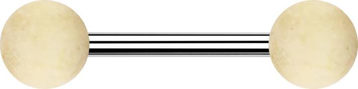 Image du produit Star Piercing Barbell argent avec deux boules en bois de crocodile (Acier chirurgical 316L, sans laiton)