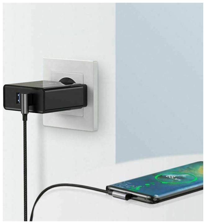 Actual product image Ugreen USB-C angled to USB-A 2.0 angled 3A data cable (2 m, USB 3.0)
