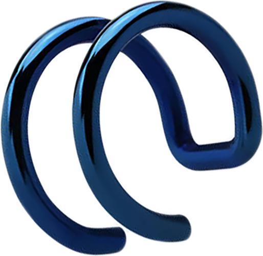 Produktbild Star Piercing Fake Ear Cuff dunkelblau mit 2 Ringen (Chirurgenstahl 316L mit Kristall)