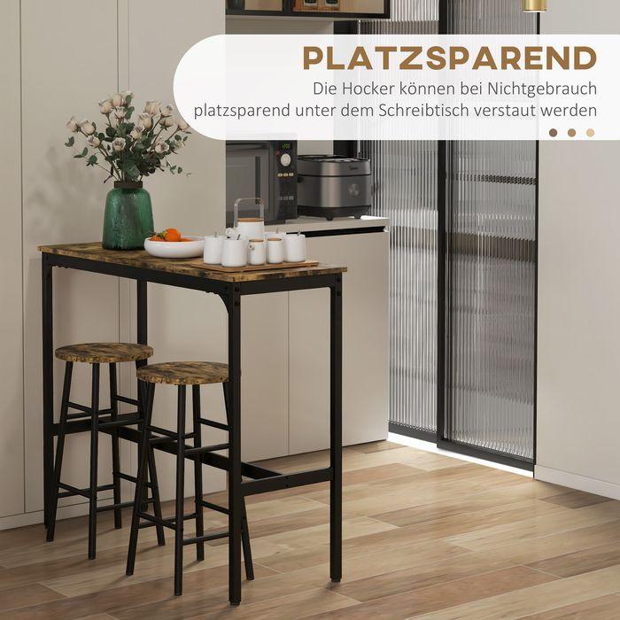 Produktbild Swisshandel24 Bartisch-Set, 3-teilig, Rustikal-Braun