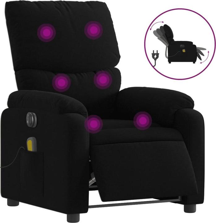 Actual product image VidaXL Massage chair black fabric,Colour: Black,Material: Fabric