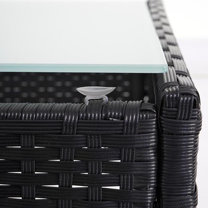 Produktbild Swisshandel24 3-2-1-1 Poly-Rattan Garten-Garnitur Halden, Sitzgruppe - anthrazit, Kissen creme