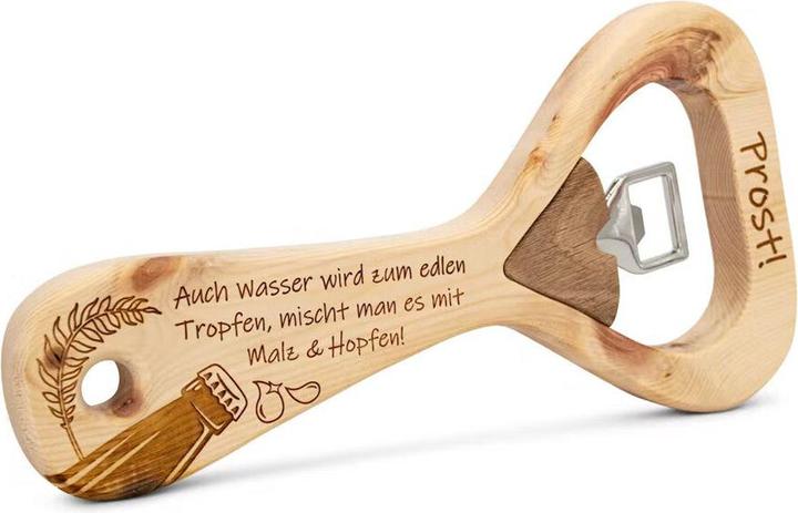 Immagine prodotto ZNatur Apribottiglie XXL in legno di pino cembro con incisione Prost No.29 (Apribottiglia)