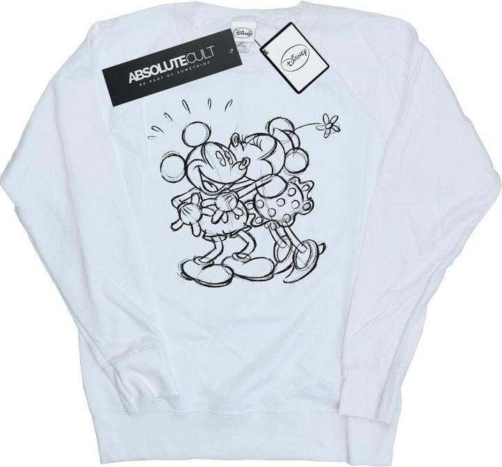 Actual product image Disney Womens/Ladies Mickey And Minnie Kiss Sketch Sweatshirt (L)