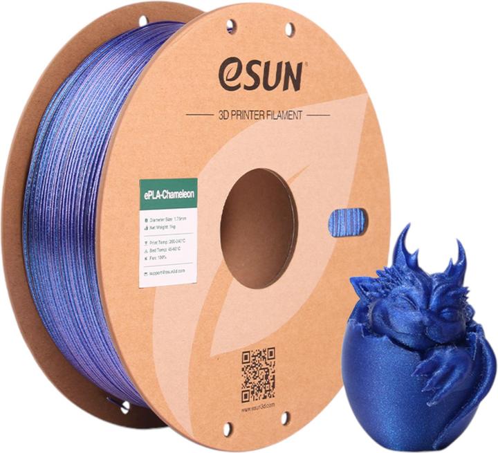 Actual product image eSUN ePLA-Chameleon Galaxy Blue Filament 1.75mm 1Kg (PLA, 1.75 mm, 1000 g, Blue)