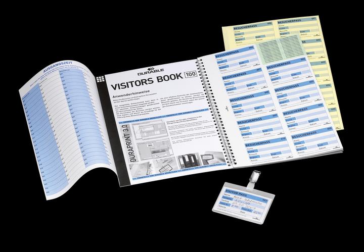 Immagine prodotto Durable Libro dei visitatori 100 inserti 90 x 60 mm (L x A) in cartone 80g/m² bianco/blu 10