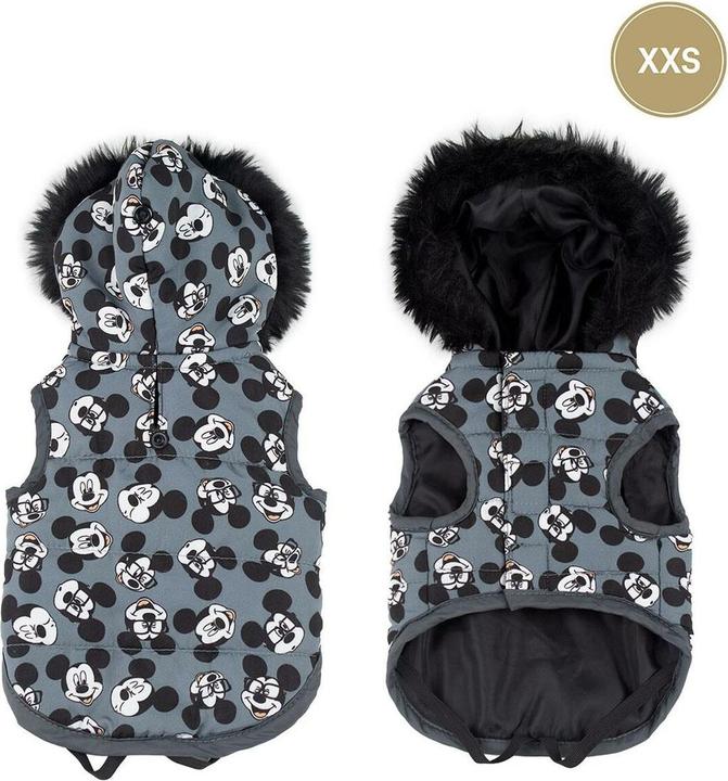 Mickey Mouse Hundemäntelchen Grau (XXS, Hundemantel)