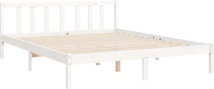 Actual product image VidaXL Massivholzbett mit Kopfteil Weiss 5FT King Size (150 x 200 cm)