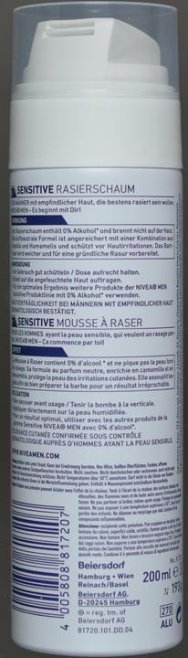 Produktbild NIVEA Sensitive Rasierschaum (200 ml, Rasierschaum)