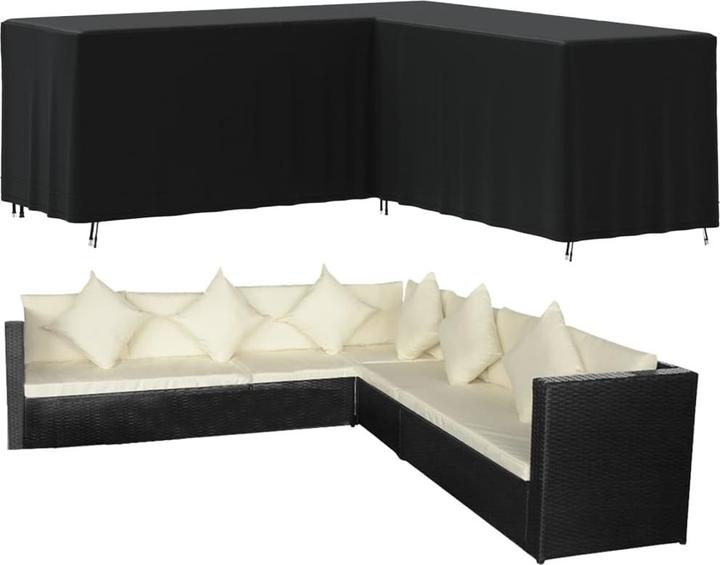 Immagine prodotto VidaXL Copridivano da giardino a L nero 254x254x86 cm 420D