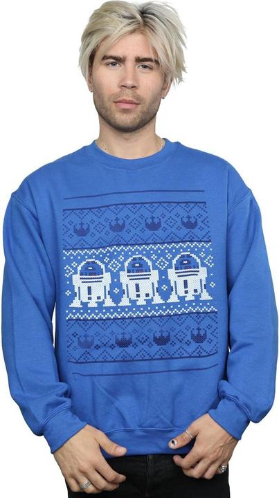 Actual product image Star Wars Mens Christmas R2-D2 Fair Isle Sweatshirt (5XL)