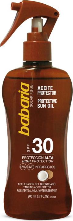 Actual product image Babaria SPF 30 Protective Sun Oil With Coconut Oil (Suntan oil, SPF 30, 300 ml)