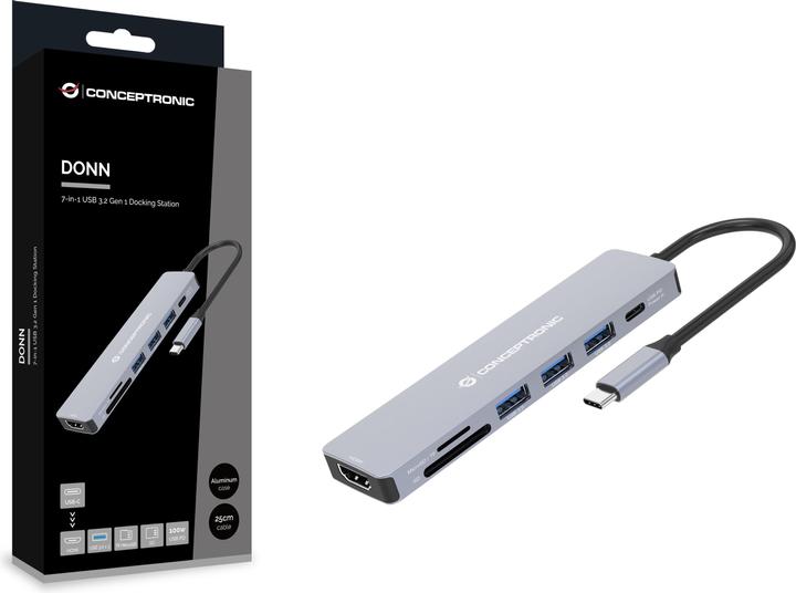 Image du produit Conceptronic Dock USB-C (USB-C, 7 Ports)