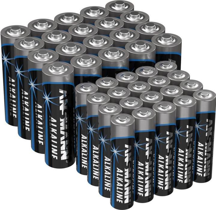 Actual product image Ansmann Battery set Micro, Mignon 40 (20 pcs., AA, AAA)