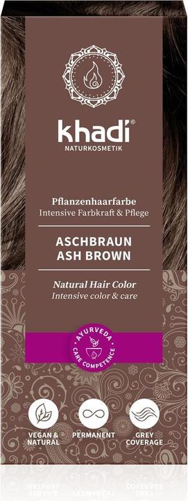 Khadi Aschbraun - mattes, mittleres Braun ohne Rotanteile (Ash Brown)