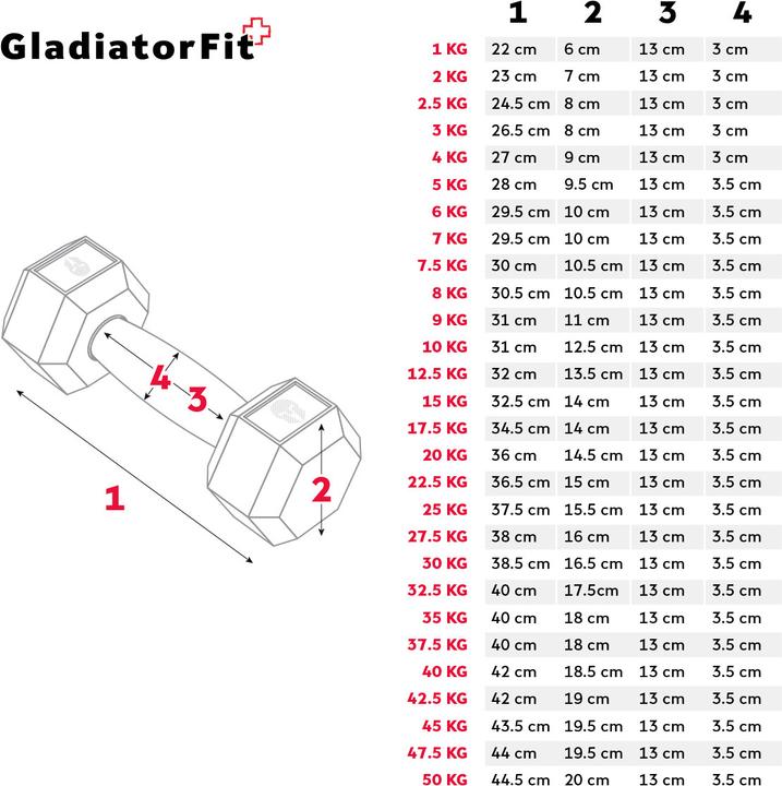 Image du produit Gladiatorfit Hex Dumbell (1 x 1 kg)