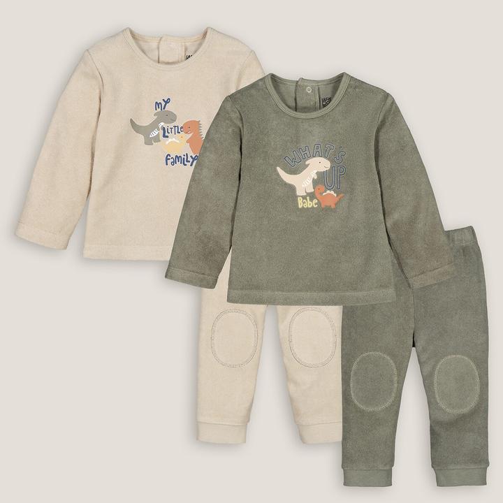 Produktbild La Redoute Collections 2er-Pack Frottee-Pyjamas Dinos (74)