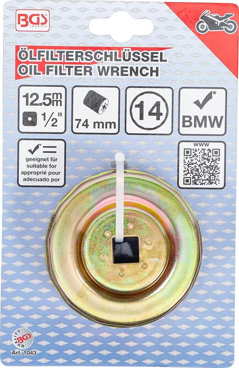 Image du produit BGS Clé à filtres cloches | 14 pans | Ø 74 mm | pour motos BMW