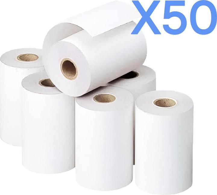 Avizar 50 rouleaux pour cartes bancaires TPE - 57x40x12mm - longueur : 18 m