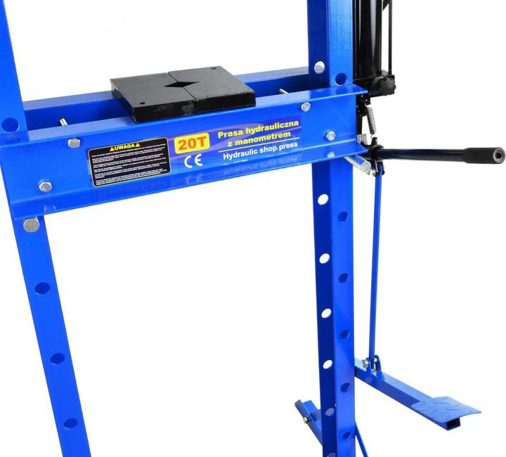 Actual product image GEKO Hydraulic workshop press with pressure gauge and foot pump 20t