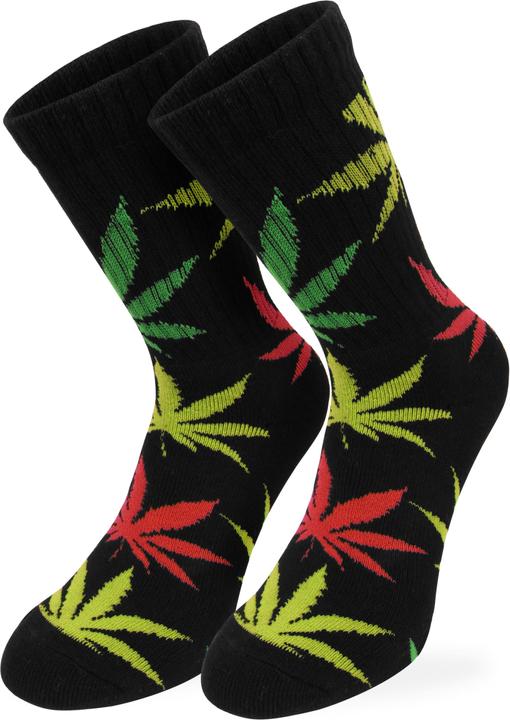 Actual product image Normani 6 hemp tennis socks with weed leaves pattern - 9405 (pack of 6, 35 - 38)
