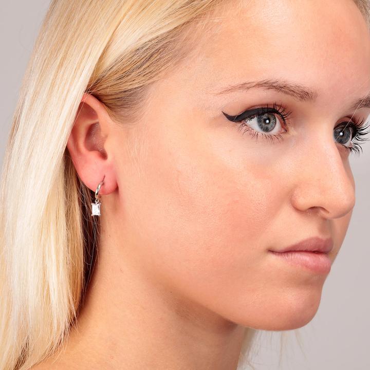 Actual product image La Petite Story Hoop Earrings White (Brass)