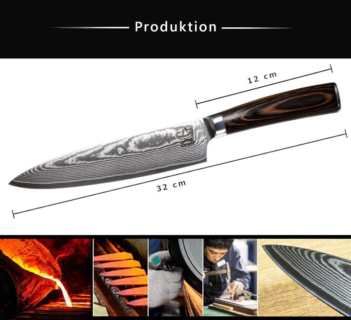 Actual product image Zeuß Damascus knife 32cm (20 cm)