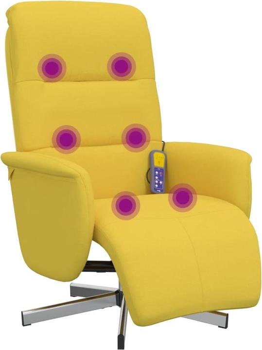 Produktbild VidaXL Massagesessel mit Fussteil Hellgelb Stoff,Farbe