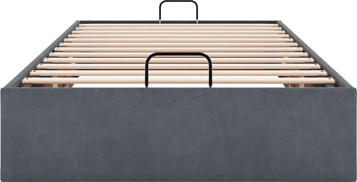 Produktbild VidaXL Ottoman-Bett ohne Matratze Dunkelgrau 90x200 cm Samt (90 x 200 cm)