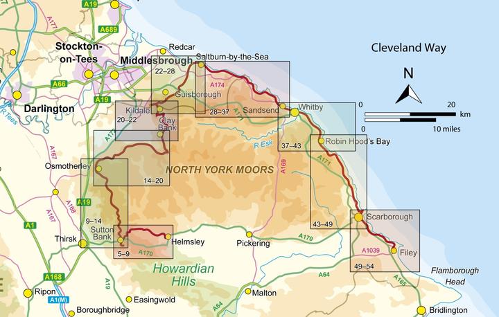 Produktbild The Cleveland Way Map Booklet (Englisch, Paddy Dillon, 2024)