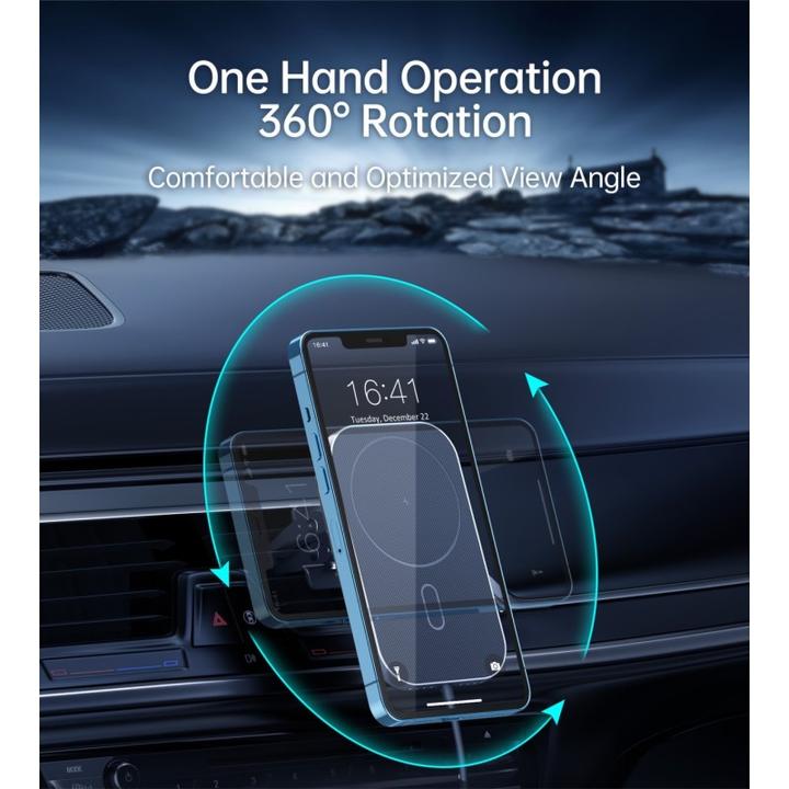 Produktbild Swissten Magnetic Car Holder with Wireless Charger