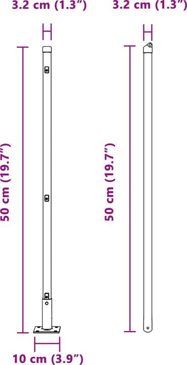 Actual product image VidaXL Fence post set 7-piece grey concrete 3.2 x 3.2 x 50 cm Durable