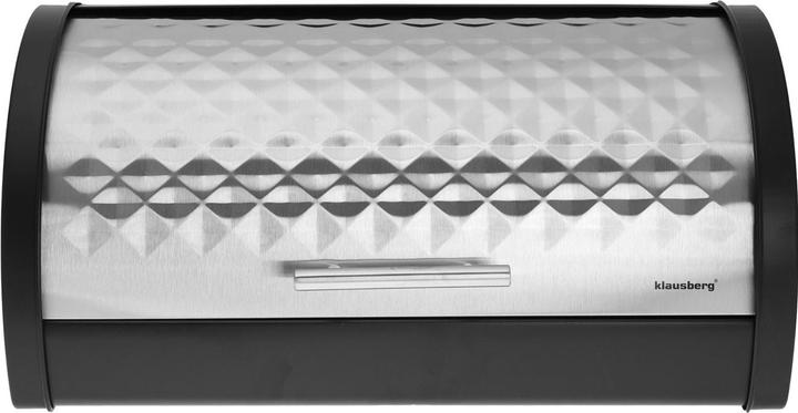 Klausberg Bread bin with lid, stainless steel, silver-black