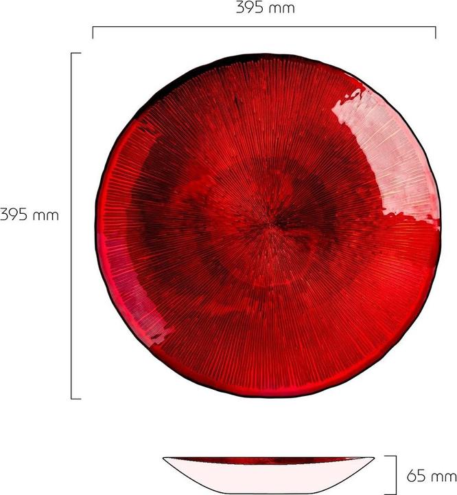 Actual product image The DRH Collection Red glass bowl Crimson Comet