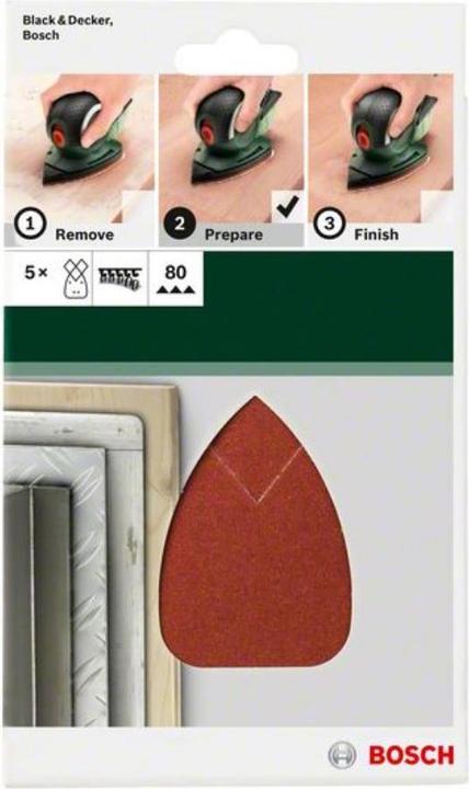 Actual product image Bosch Zubehör Set of 5 sanding sheets for multi-sander K = 80 (80)