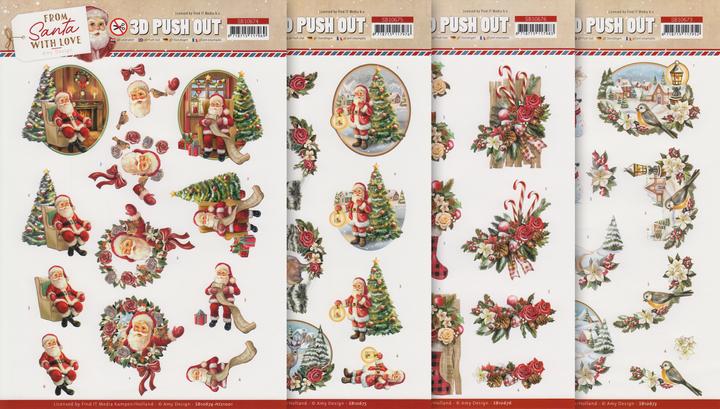 Image du produit Amy Design Set de feuilles prédécoupées 3D "From Santa with love" (du Père Noël avec amour) (4 x)