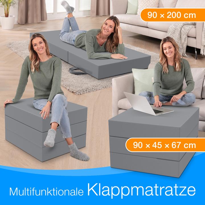Image du produit Bestschlaf Klappmatratze, 3-teilige Faltmatratze, Reisebett, Gästematratze (90 x 200 cm, Noyau de mousse)