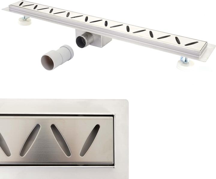 Produktbild Swisshandel24 Duschrinne 90cm Bodenablauf Abflussrinne Duschablauf, Edelstahl Siphon 50-120cm (900 mm)