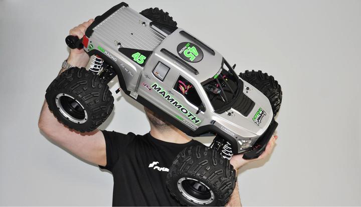 Immagine prodotto Amewi Auto RC AMX Mammut Monster Truck senza batteria/argento 14+ (RTR pronto all'uso)