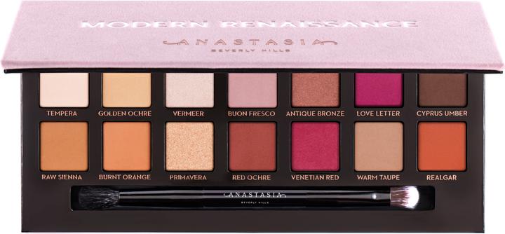 Anastasia Beverly Hills Modern Renaissance (Cyprus Umber, Tempera, Golden ochre, Vermeer, Buon Fresco, Antique Bronze, Love Letter, Realgar, Warm Taupe, Venetian red, Red Ochre, Primavera, Burnt Orange, Raw Sienna)