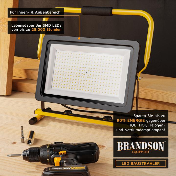 Produktbild Brandson Baustrahler LED, 150 Watt, Warmweiss, Arbeitsscheinwerfer, Bauscheinwerfer, Arbeitsleuchte (12000 lm)