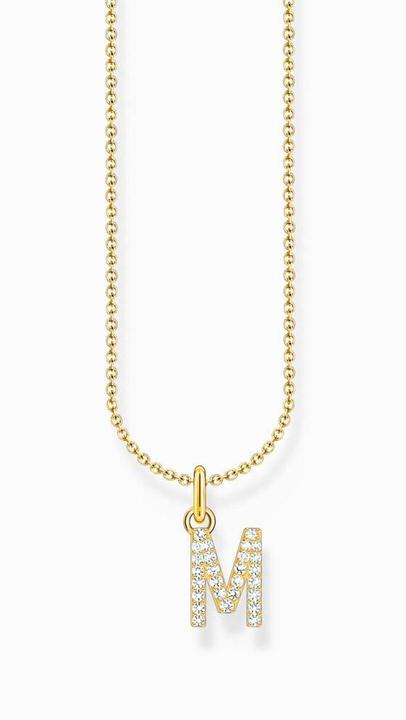 Image du produit Thomas Sabo Chaîne avec pendentif lettre M doré (Or jaune 750 plaqué or, Argent sterling 925, 38 - 45 cm)